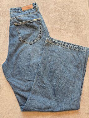 Kraus Jeans High-Rise Wide Leg Jeans - Medium Blue Wash (100% Cotton Denim)